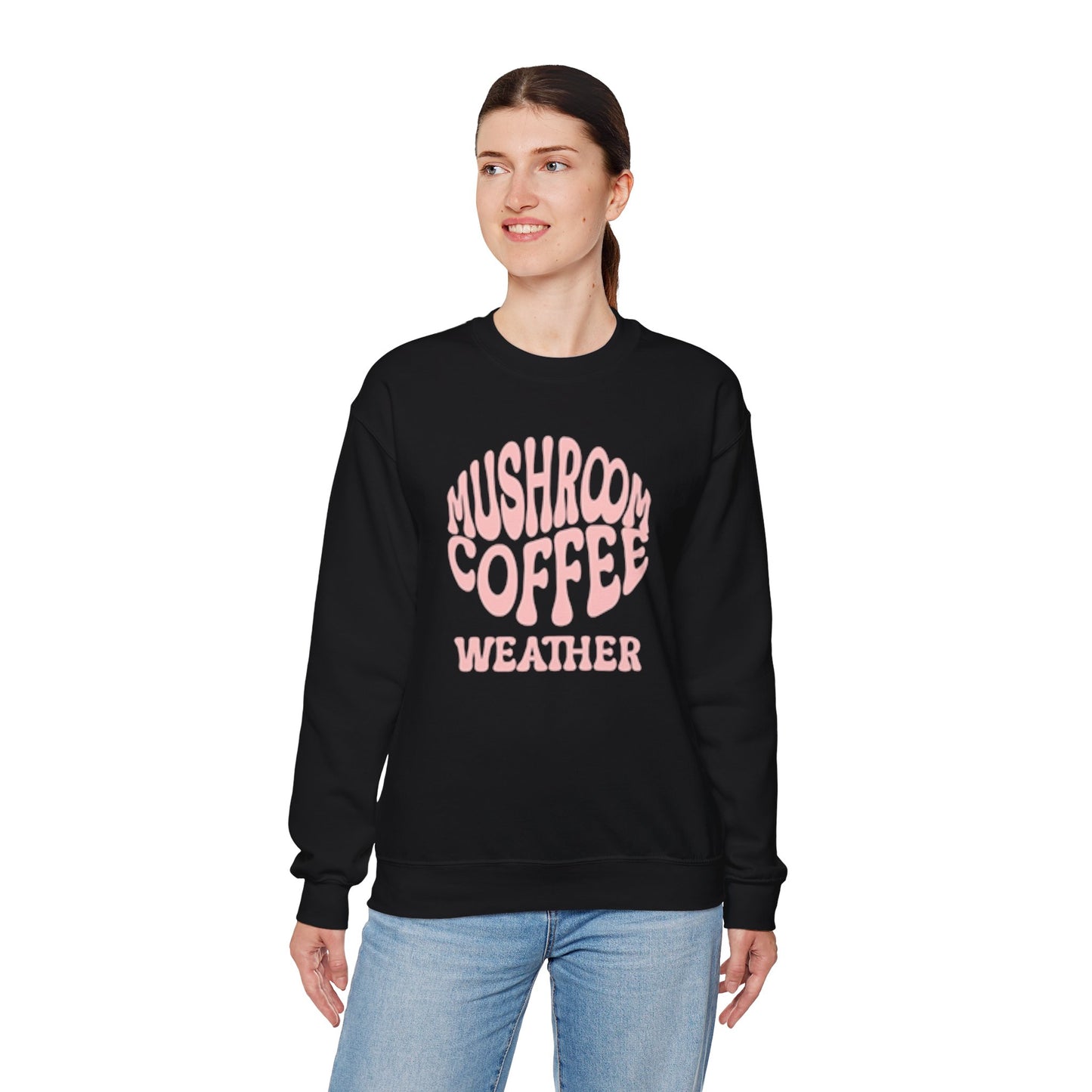 Mushroom Coffee Weather Day Crewneck Sweatshirt, Mushroom Addict Gift, Coffee Lovers Gift, Unisex Sweatshirt, Cozy Sweatshirt, Funny Graphic