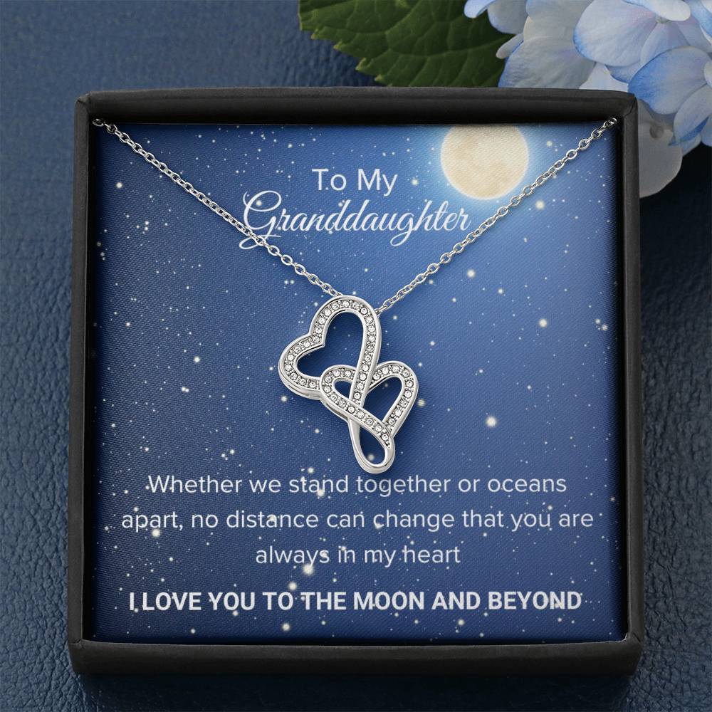 To My Granddaughter Gift -Heart To Heart Pendant Necklace-Jewelry Birthday Gift