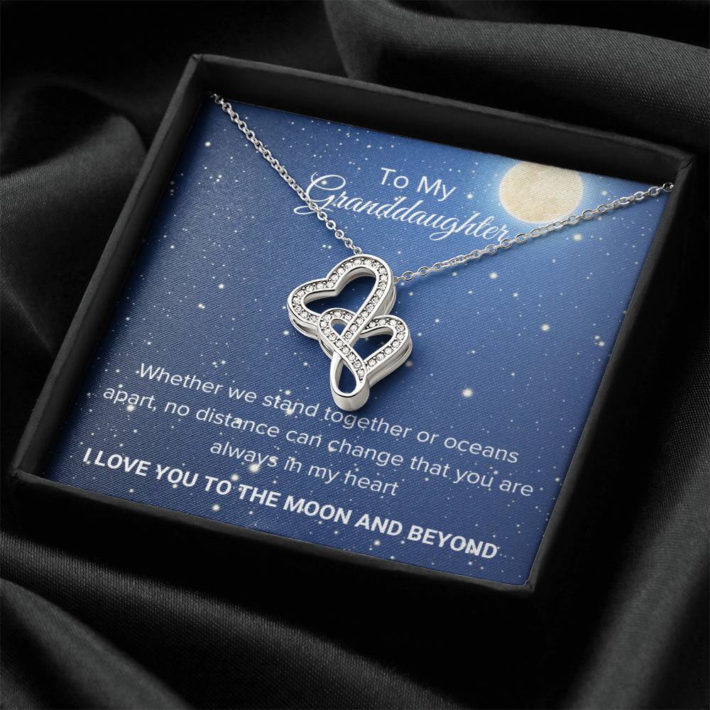 To My Granddaughter Gift -Heart To Heart Pendant Necklace-Jewelry Birthday Gift