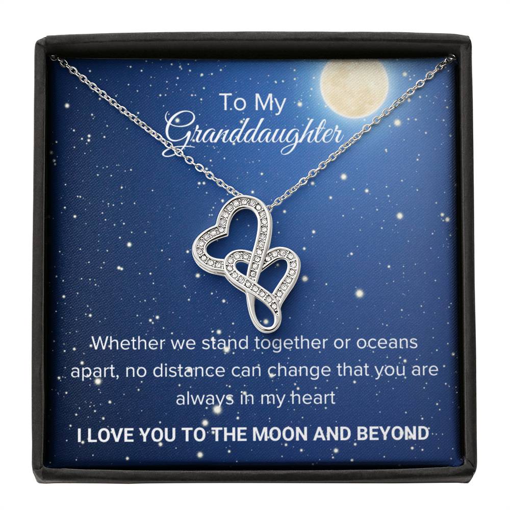 To My Granddaughter Gift -Heart To Heart Pendant Necklace-Jewelry Birthday Gift