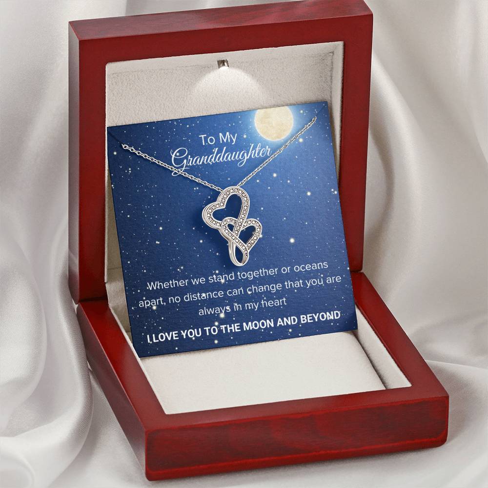 To My Granddaughter Gift -Heart To Heart Pendant Necklace-Jewelry Birthday Gift