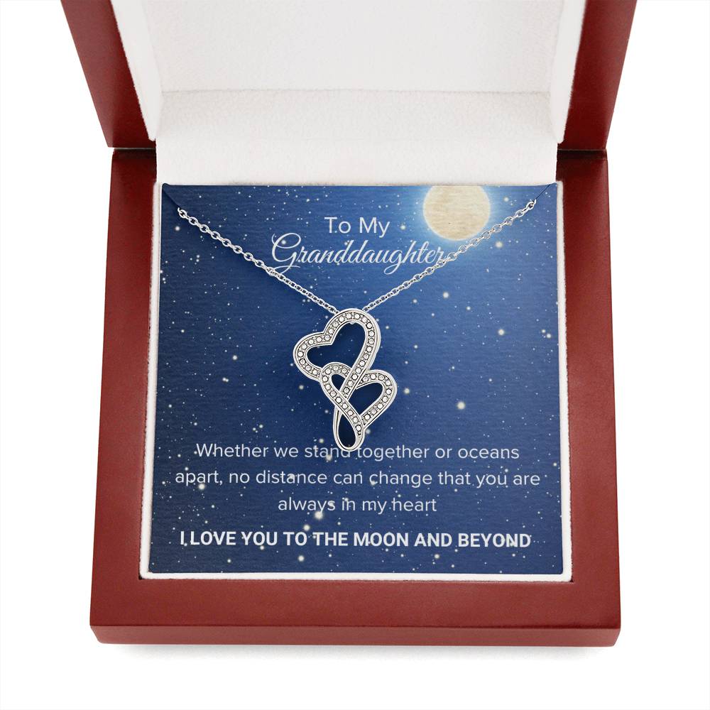 To My Granddaughter Gift -Heart To Heart Pendant Necklace-Jewelry Birthday Gift