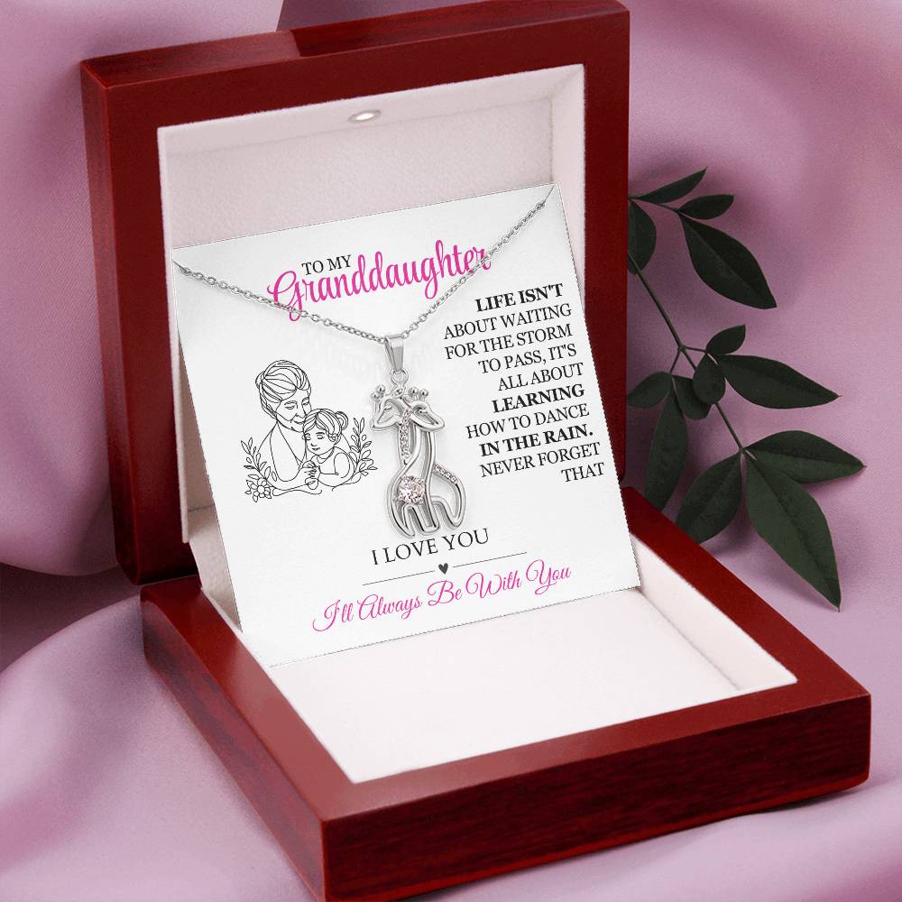 Gift For My Granddaughter - Interlocking Giraffes Pendant Necklace