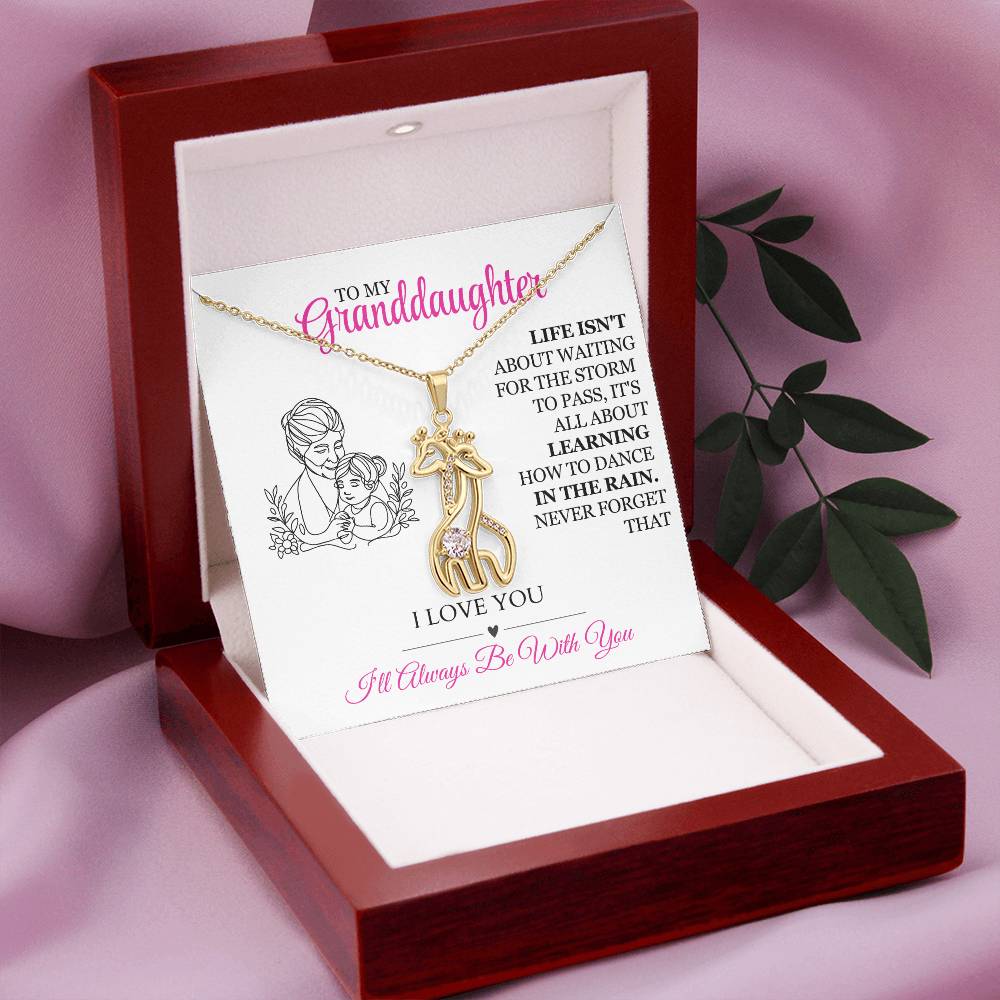 Gift For My Granddaughter - Interlocking Giraffes Pendant Necklace