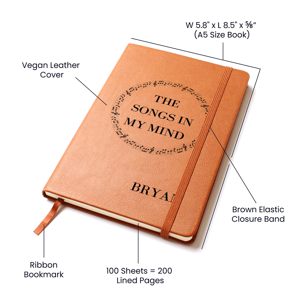 The Songs In My Mind-Music Lovers Personalized Song Writing Notebook Journal