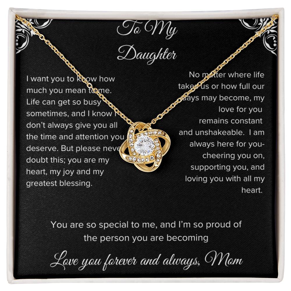 To My Daughter Gift Necklace Personalized Message Card With Gift Box