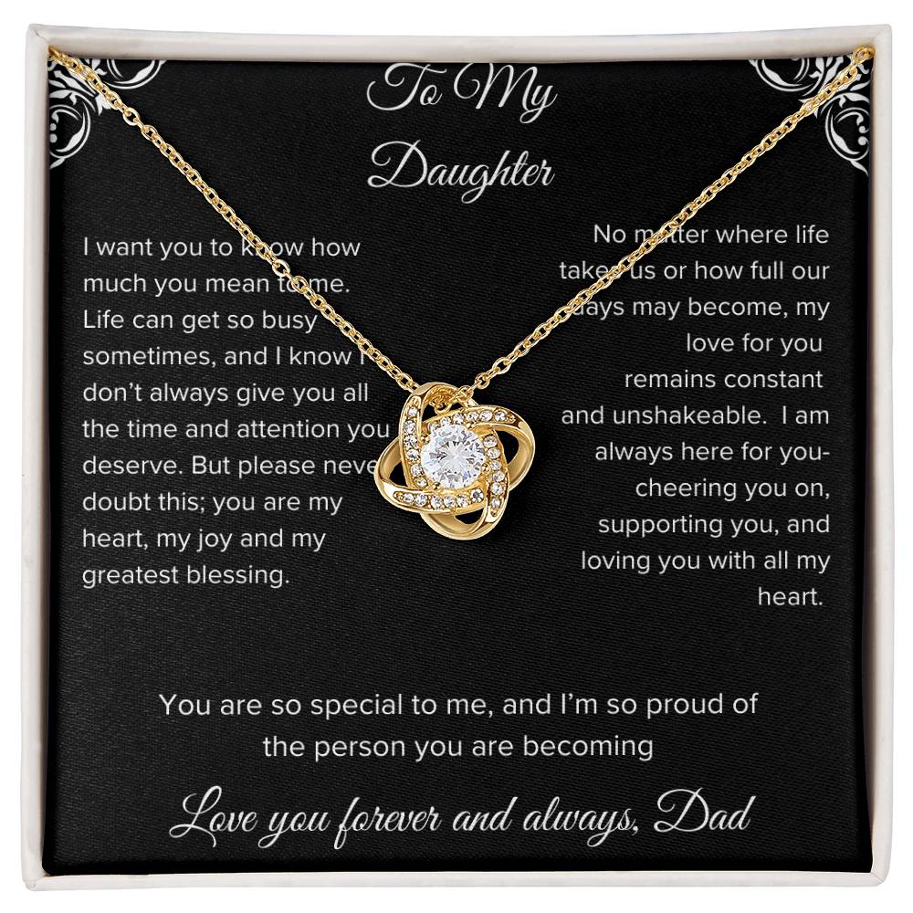 To My Daughter Gift Necklace From Busy Working Dad Personalized Message Card With Gift Box