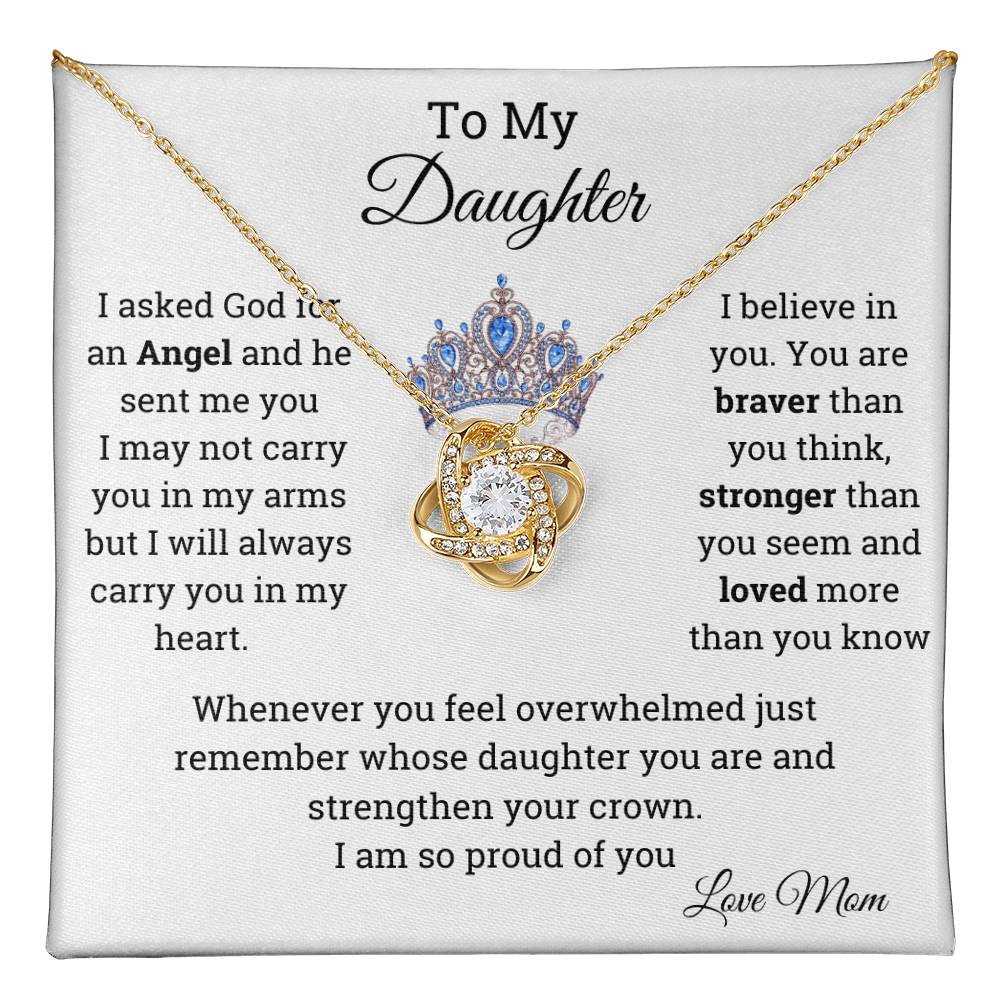 To My Daughter Pendant Necklace-Strengthen your Crown-Birthday-Christmas Gift Jewelry