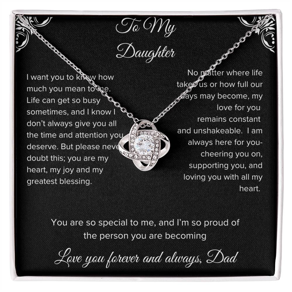 To My Daughter Gift Necklace From Busy Working Dad Personalized Message Card With Gift Box