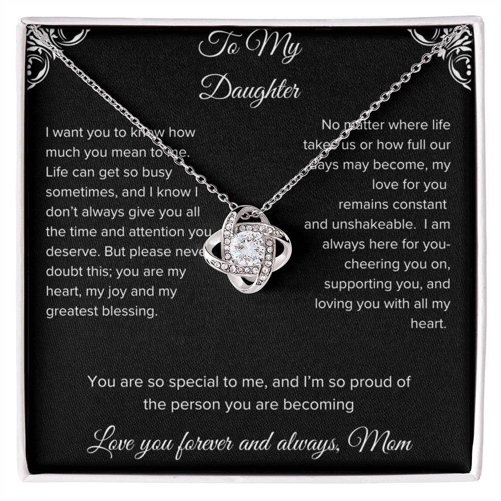 To My Daughter Gift Necklace Personalized Message Card With Gift Box