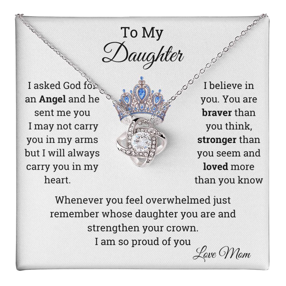 To My Daughter Pendant Necklace-Strengthen your Crown-Birthday-Christmas Gift Jewelry