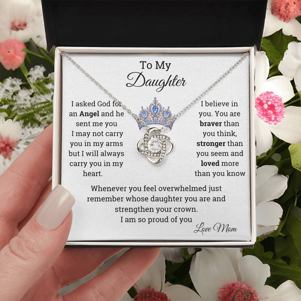 To My Daughter Pendant Necklace-Strengthen your Crown-Birthday-Christmas Gift Jewelry