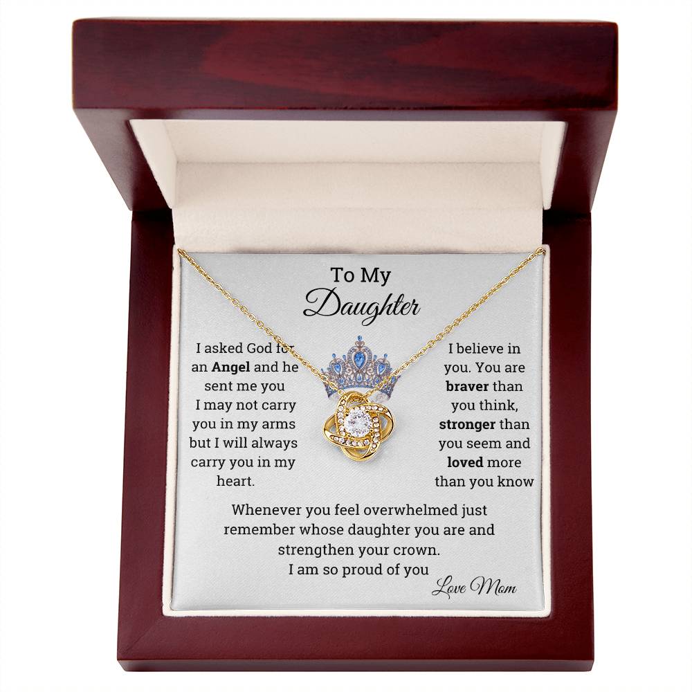 To My Daughter Pendant Necklace-Strengthen your Crown-Birthday-Christmas Gift Jewelry