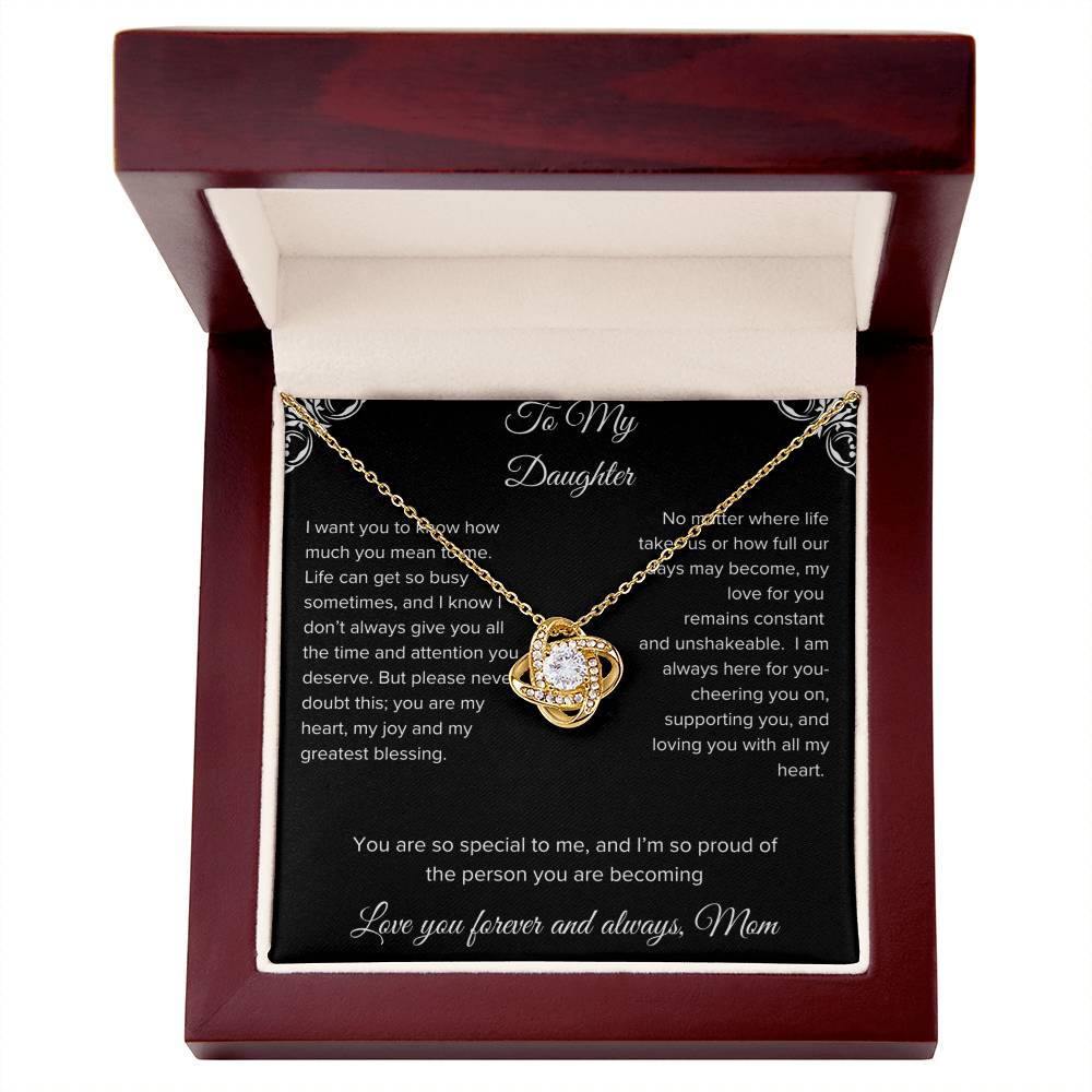 To My Daughter Gift Necklace Personalized Message Card With Gift Box