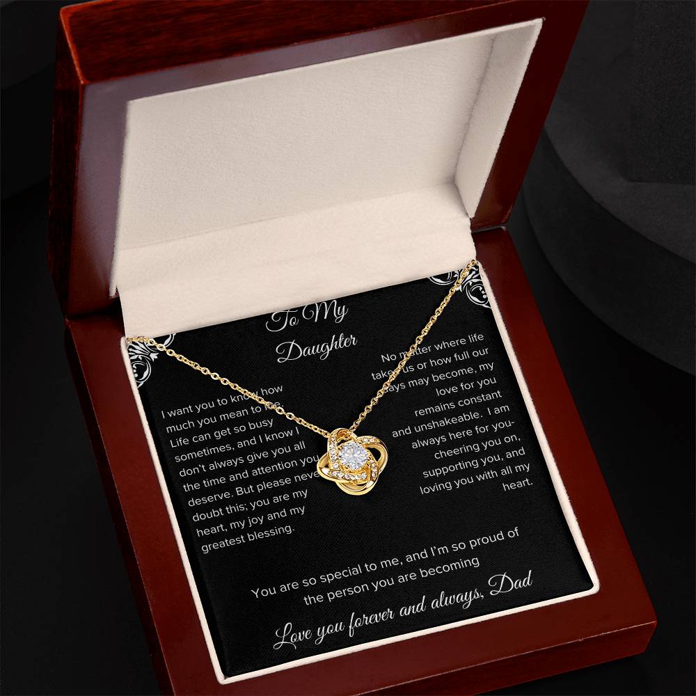 To My Daughter Gift Necklace From Busy Working Dad Personalized Message Card With Gift Box