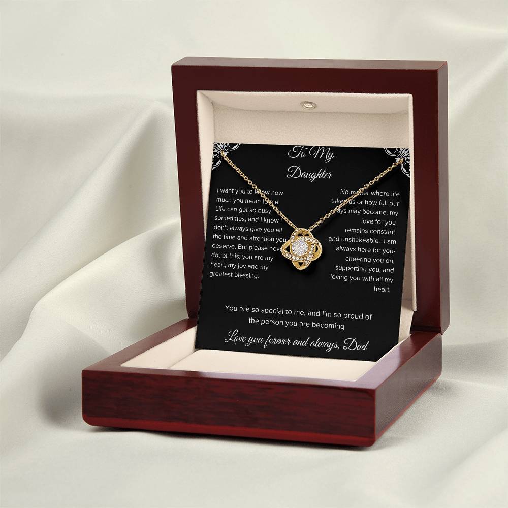 To My Daughter Gift Necklace From Busy Working Dad Personalized Message Card With Gift Box
