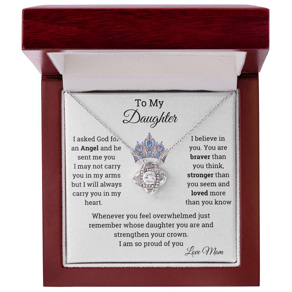 To My Daughter Pendant Necklace-Strengthen your Crown-Birthday-Christmas Gift Jewelry
