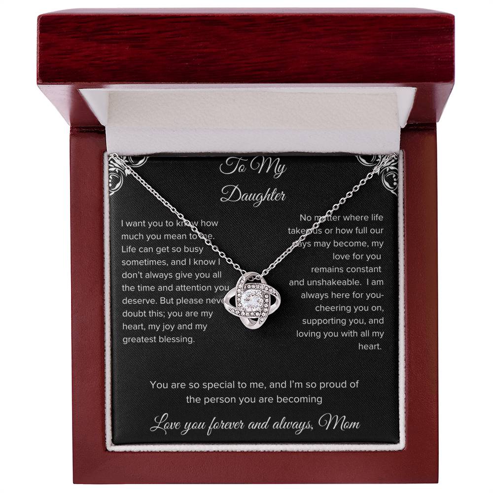 To My Daughter Gift Necklace Personalized Message Card With Gift Box
