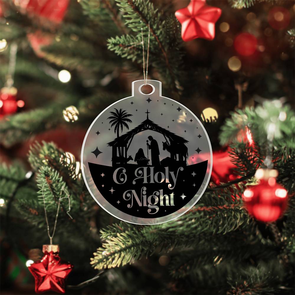 O Holy Night Acrylic Christmas Ornament Gift For Family, Friends, Boss