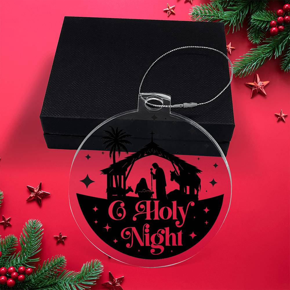 O Holy Night Acrylic Christmas Ornament Gift For Family, Friends, Boss