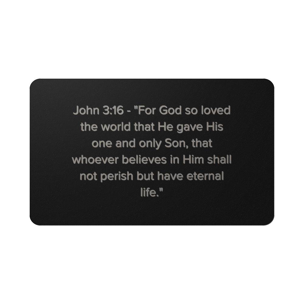 John 3:16 Engraved Metal Wallet Card- Inspirational Christian Bible Verse Affirmations Messages-Inspirational Scripture
