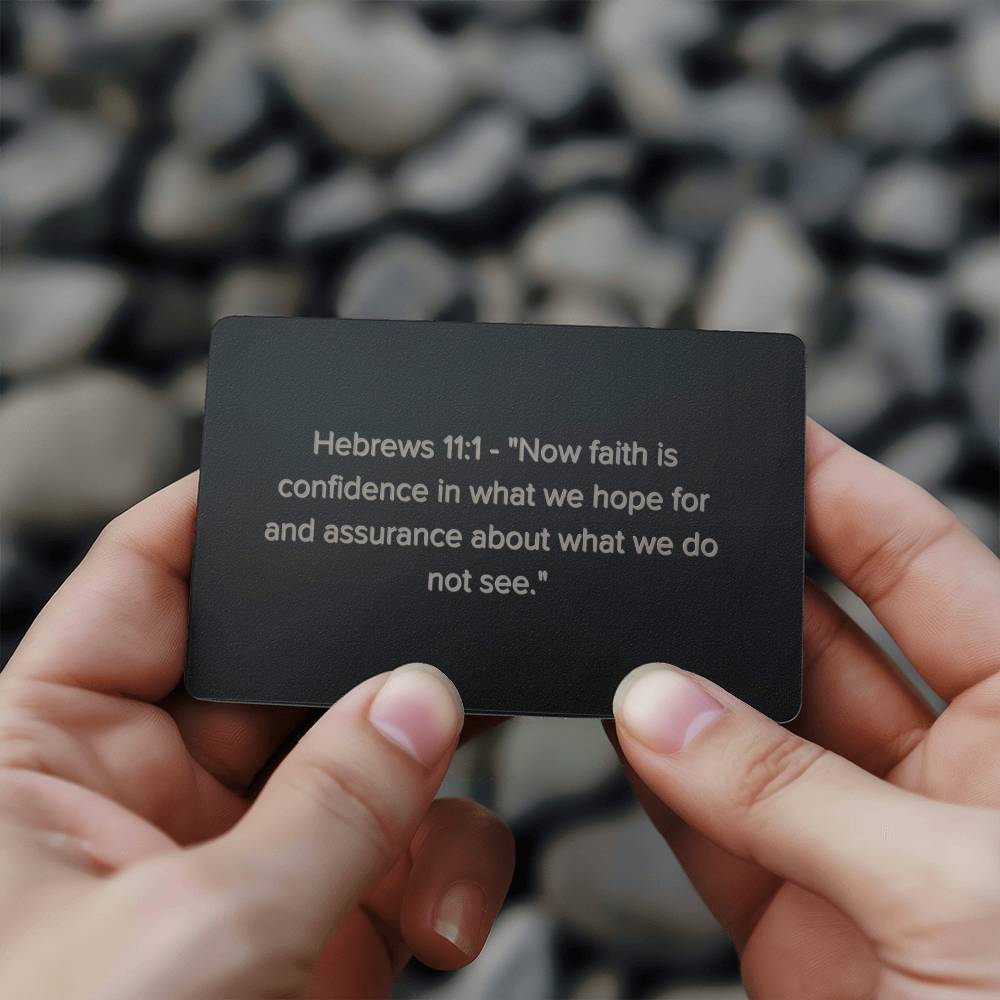 Hebrews 11:1 Engraved Metal Wallet Card- Inspirational Christian Bible Verse Affirmations Messages-Inspirational Scripture
