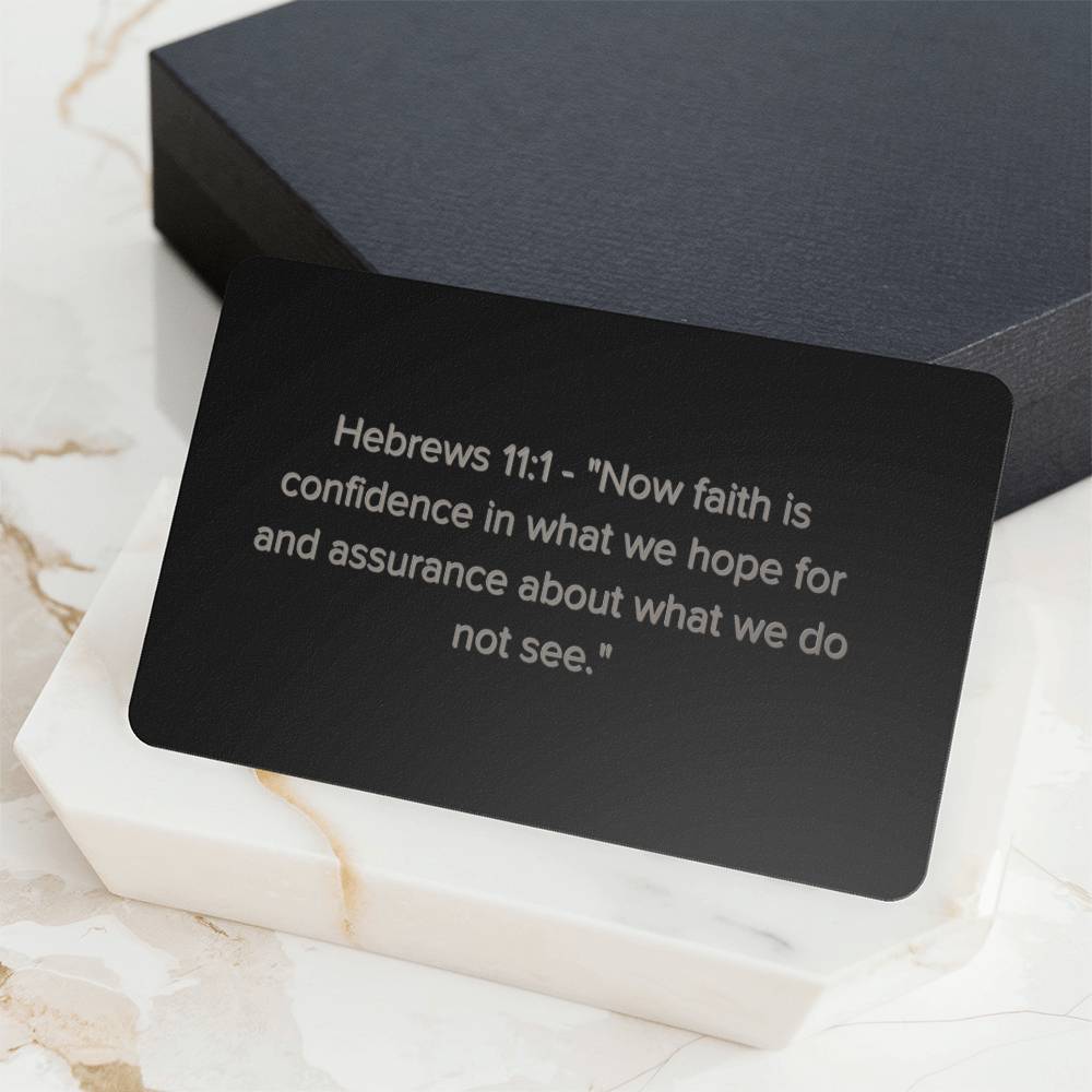Hebrews 11:1 Engraved Metal Wallet Card- Inspirational Christian Bible Verse Affirmations Messages-Inspirational Scripture