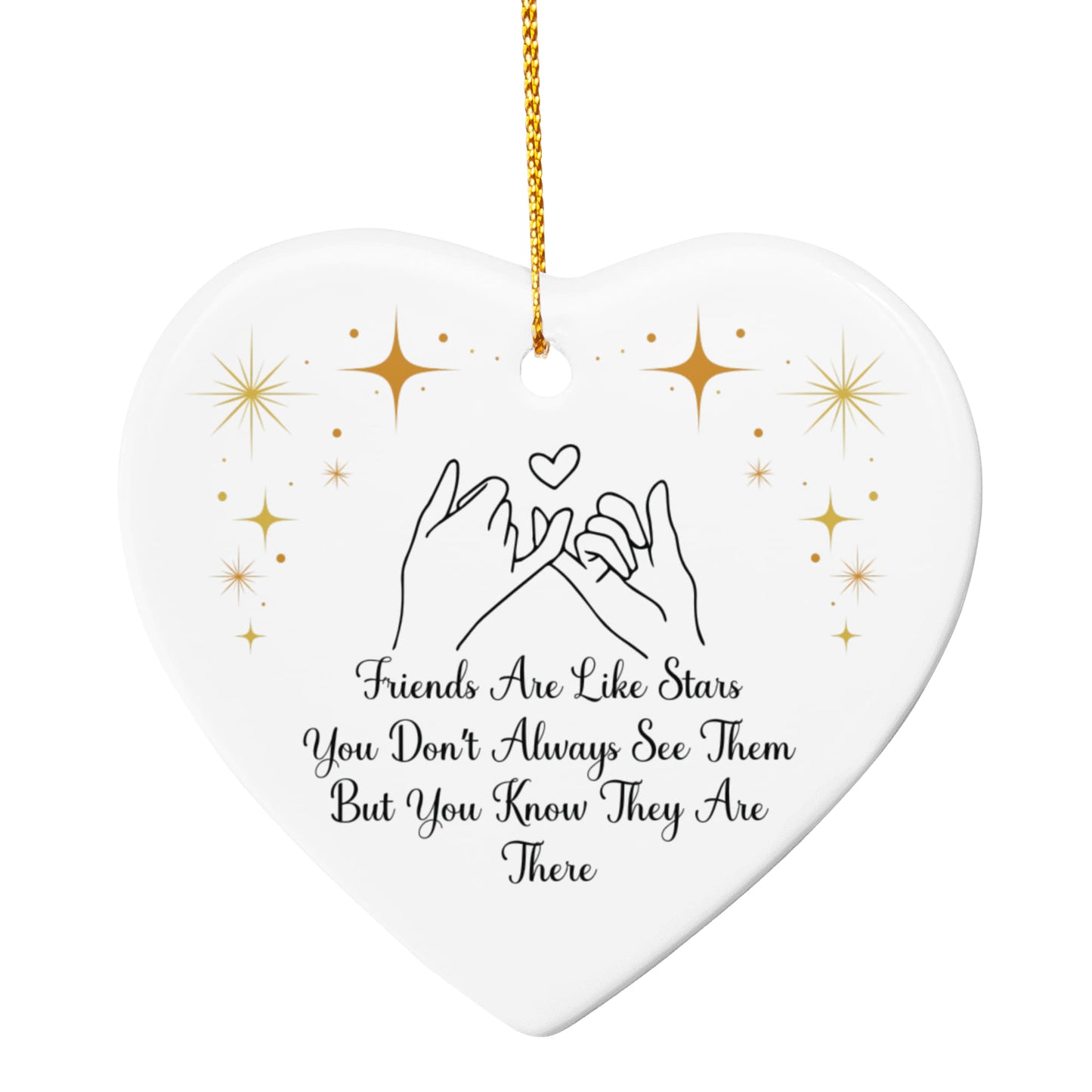 Friends Are Like Stars Ornament, Friendship Gift Heart Decor, Ceramic Star Sentimental Gift, Best Friend Keepsake, Heart Shaped Friends Decor