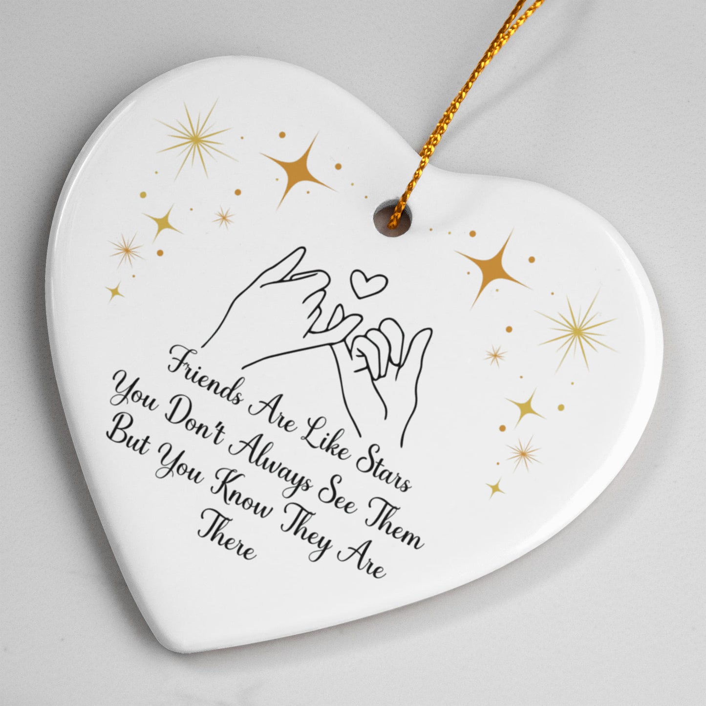 Friends Are Like Stars Ornament, Friendship Gift Heart Decor, Ceramic Star Sentimental Gift, Best Friend Keepsake, Heart Shaped Friends Decor