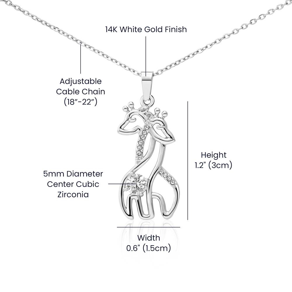 Gift For My Granddaughter - Interlocking Giraffes Pendant Necklace