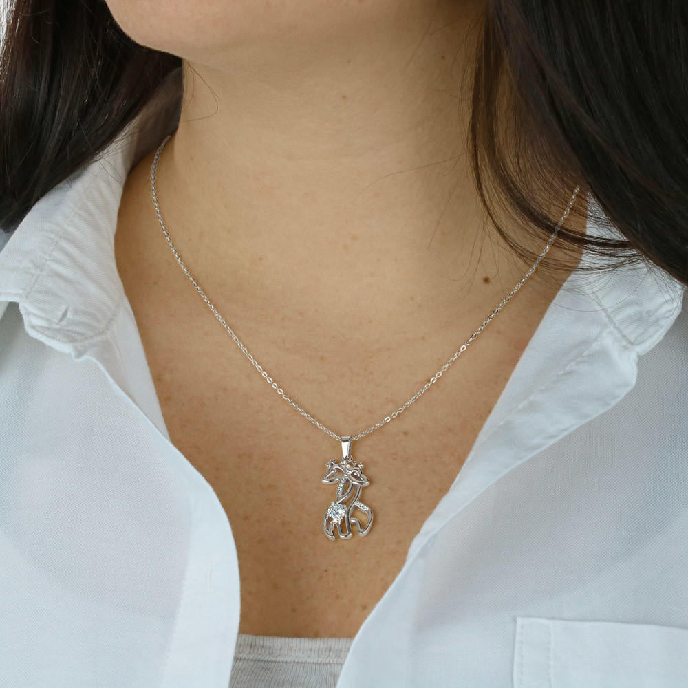 Gift For My Granddaughter - Interlocking Giraffes Pendant Necklace