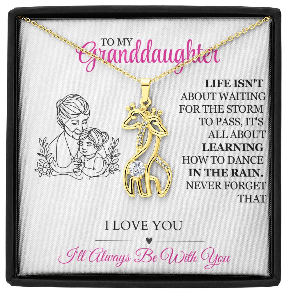 Gift For My Granddaughter - Interlocking Giraffes Pendant Necklace
