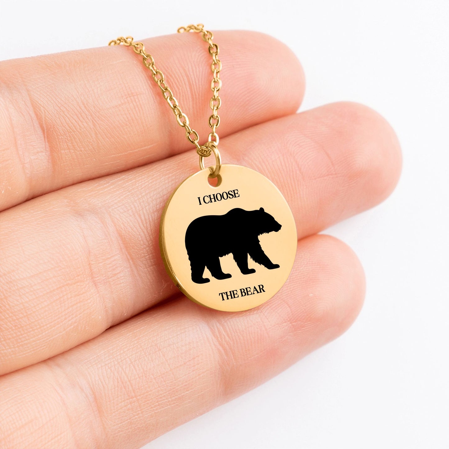 Feminist Empowerment Pendant Necklace, Team Bear Jewelry, Female Rights Charm, Funny Women’s Power Necklace, Gifts for Feminists