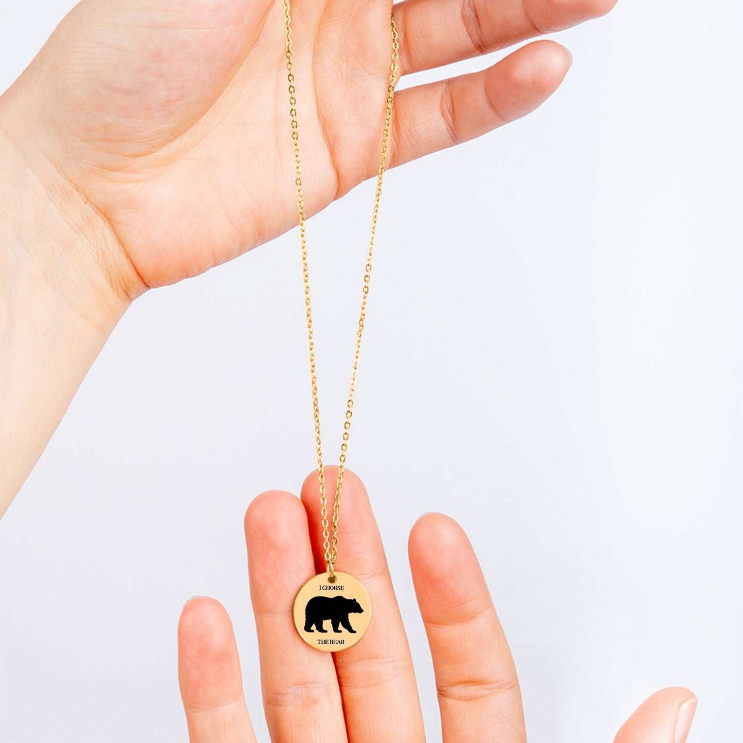 Feminist Empowerment Pendant Necklace, Team Bear Jewelry, Female Rights Charm, Funny Women’s Power Necklace, Gifts for Feminists