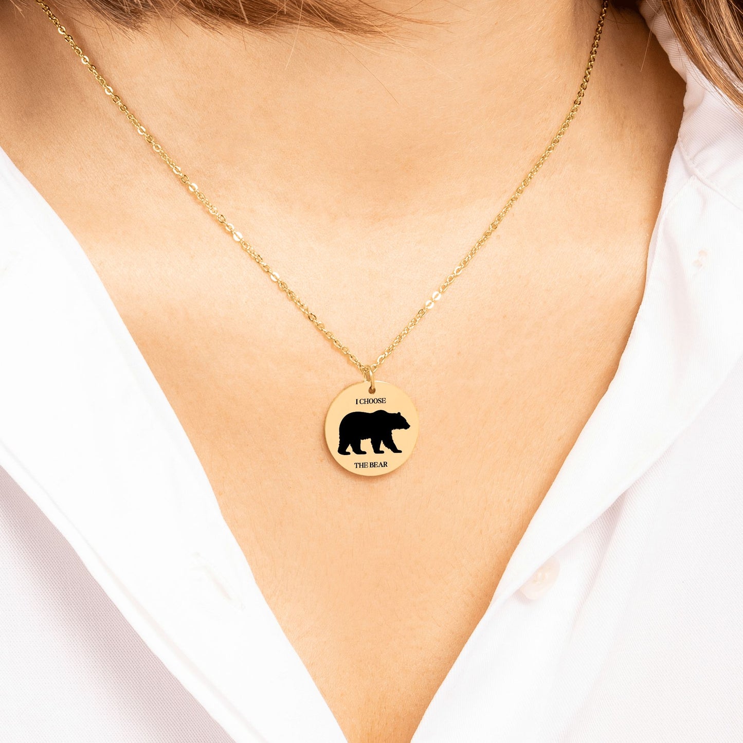 Feminist Empowerment Pendant Necklace, Team Bear Jewelry, Female Rights Charm, Funny Women’s Power Necklace, Gifts for Feminists
