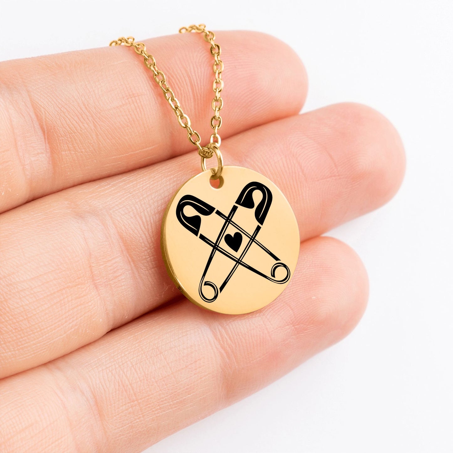 Custom Safety Pin-Promise Necklace-Support-Protection Jewelry