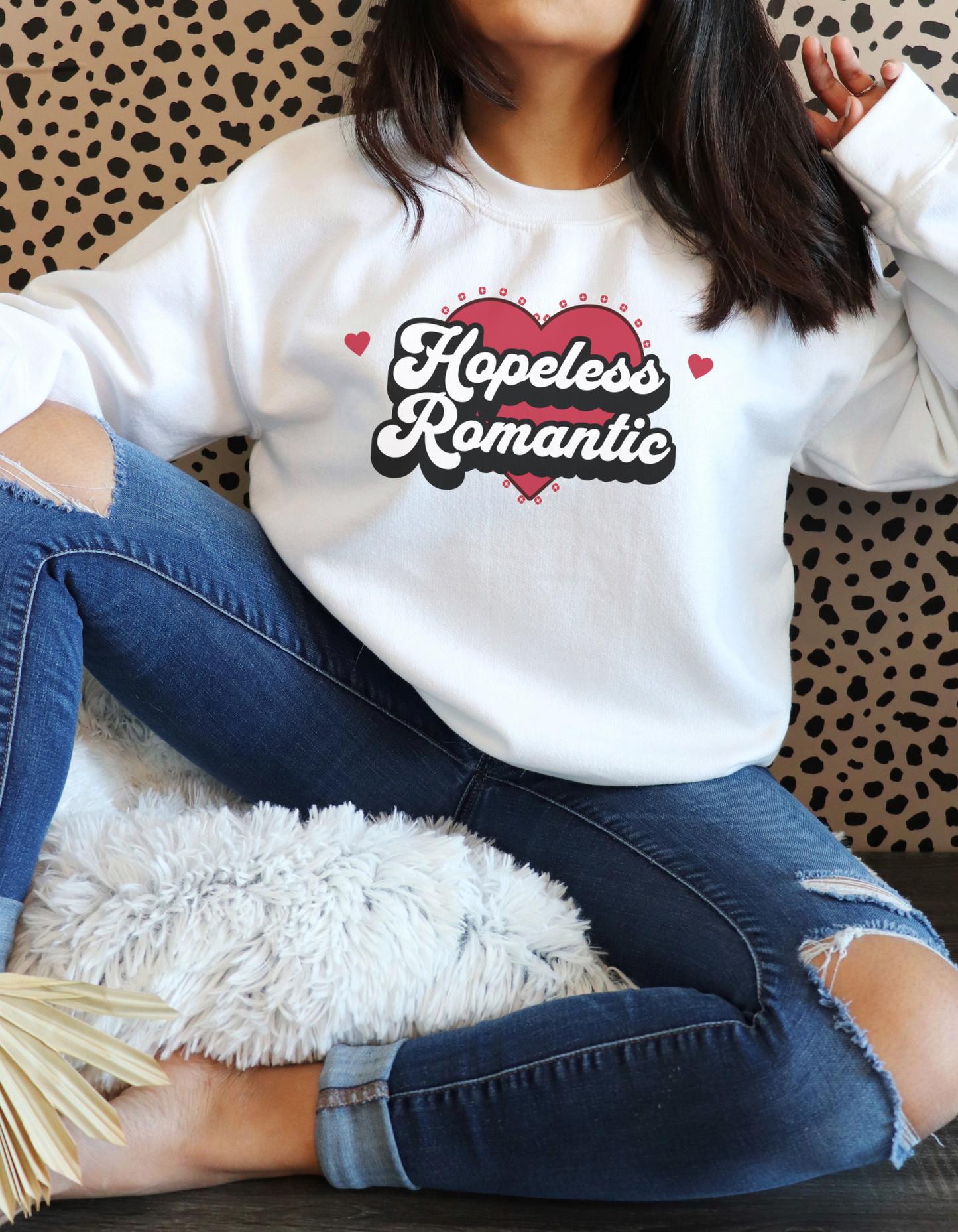 Hopeless Romantic Valentines Sweatshirt, Love Heart Valentine's Day Gift