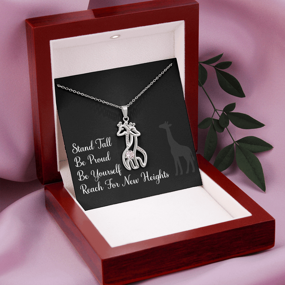 Giraffe Pendant Necklace, Motivational Jewelry, Giraffe Charm, Animal Necklace, Inspirational Gift, Wildlife Jewelry, Giraffe Lover Accessory
