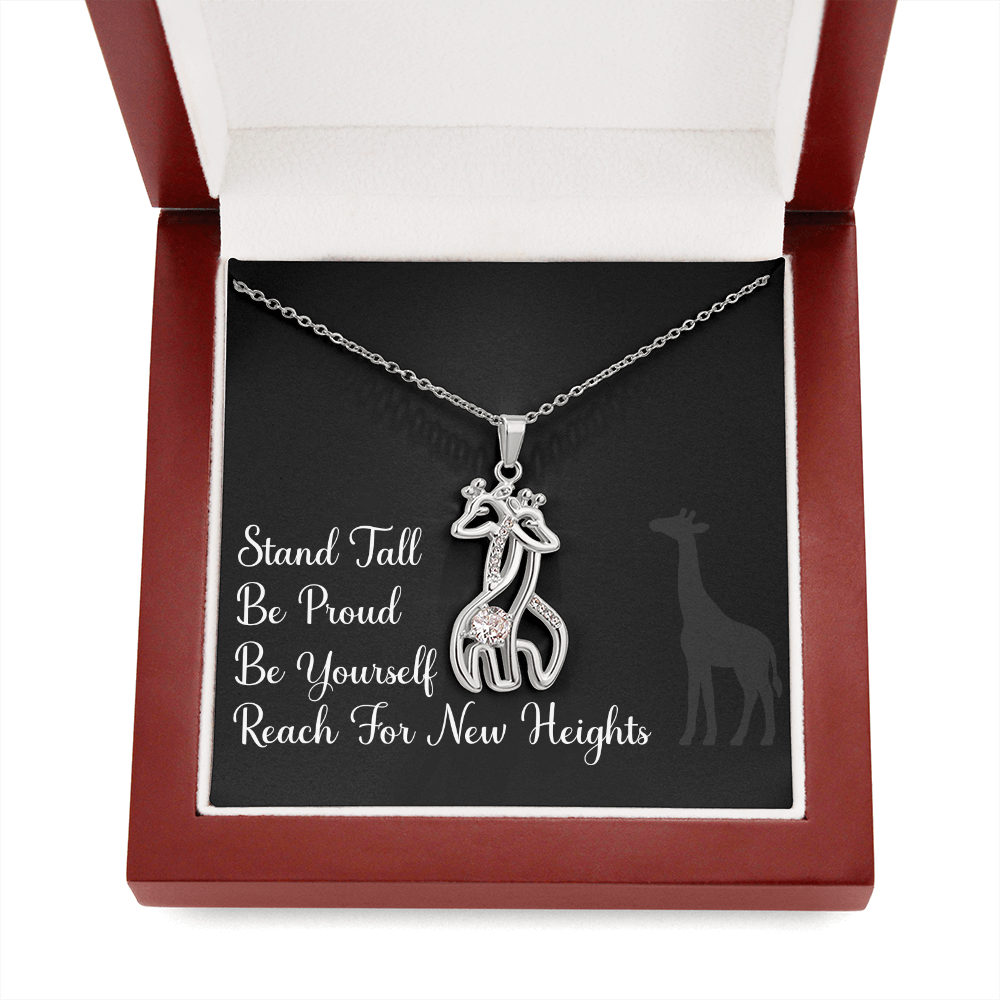 Giraffe Pendant Necklace, Motivational Jewelry, Giraffe Charm, Animal Necklace, Inspirational Gift, Wildlife Jewelry, Giraffe Lover Accessory