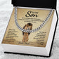 To My Son- When Life Knocks You Down-Cuban Link Necklace