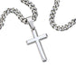 Christian Cuban Link With Cross Pendant Necklace -Faith Based Religious Jewelry Bible Scripture Verse Psalm 23:4