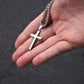 Christian Cuban Link With Cross Pendant Necklace -Faith Based Religious Jewelry Bible Scripture Verse Psalm 23:4