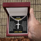 To My Son-Cuban Chain With Artisan Cross Necklace