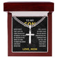 To My Son-Cuban Chain With Artisan Cross Necklace