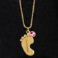 Baby Feet Charm Necklace With Personalized Engraving To My Daughter Gift