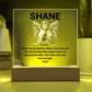 Now I Lay Me Down To Sleep Children's Prayer Acrylic Night Light - Little Boy Angel-Personalized