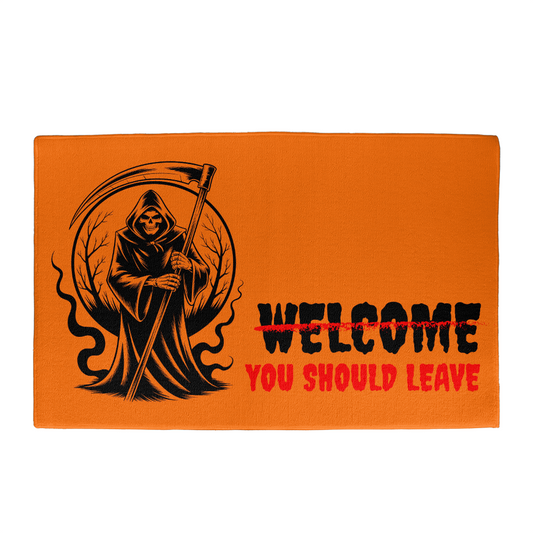 Halloween Welcome Mat, Grim Reaper Decor, Spooky Entrance Door Mat, Haunted House Scary Horror Themed