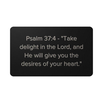 Psalm 37:4 Engraved Metal Wallet Card- Inspirational Christian Bible Verse Affirmations Messages-Inspirational Scriptur
