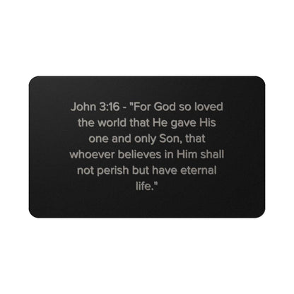 John 3:16 Engraved Metal Wallet Card- Inspirational Christian Bible Verse Affirmations Messages-Inspirational Scripture