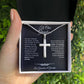 Gift For Grandson-Personalized Cross Necklace From Grandparents